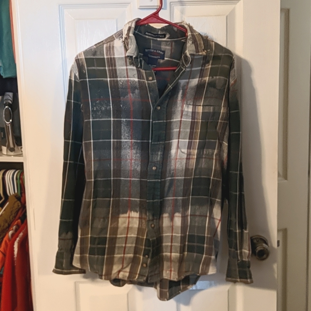 Distressed Button Down Flannel